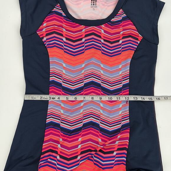 Title Nine Women’s Gidget 2.0 Navy Multi Stripes Short Sleeve Knit Dress Size S - Picture 11 of 12